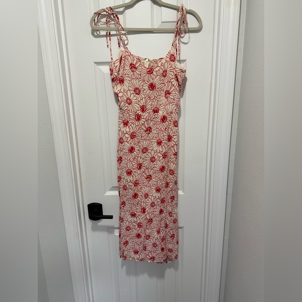 Reformation Tie Sleeve Midi Floral Dress